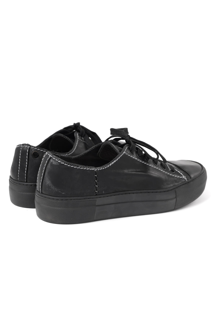 incarnation exclusive CLASSIC SNEAKER LOW / HORSE FULL GRAIN (PIECE DYED / ALL BLACK)