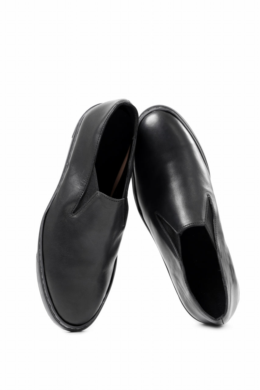 Load image into Gallery viewer, Portaille LOW SLIP SHOES / WAXED HORSE (BLACK x BLACK)