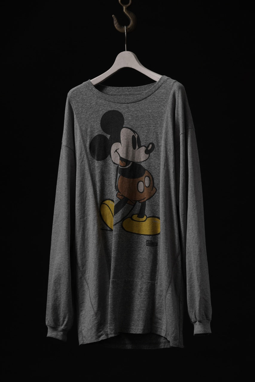 Load image into Gallery viewer, CHANGES VINTAGE REMAKE L/S TOPS (GREY MICKEY #B)