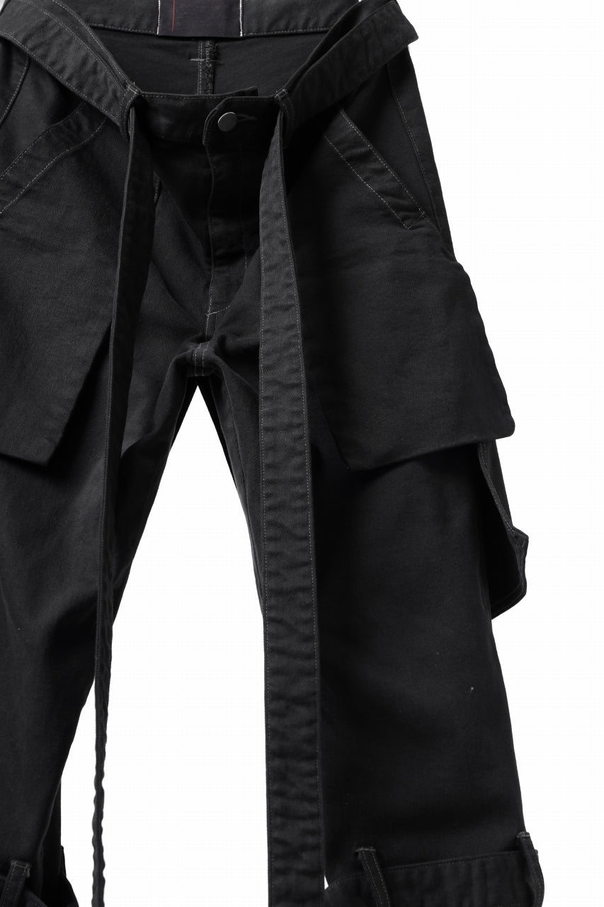 N/07 SEDITIOUS BONDAGE TROUSERS / BLEACHED BLACK DENIM (BLACK OVER DYED)