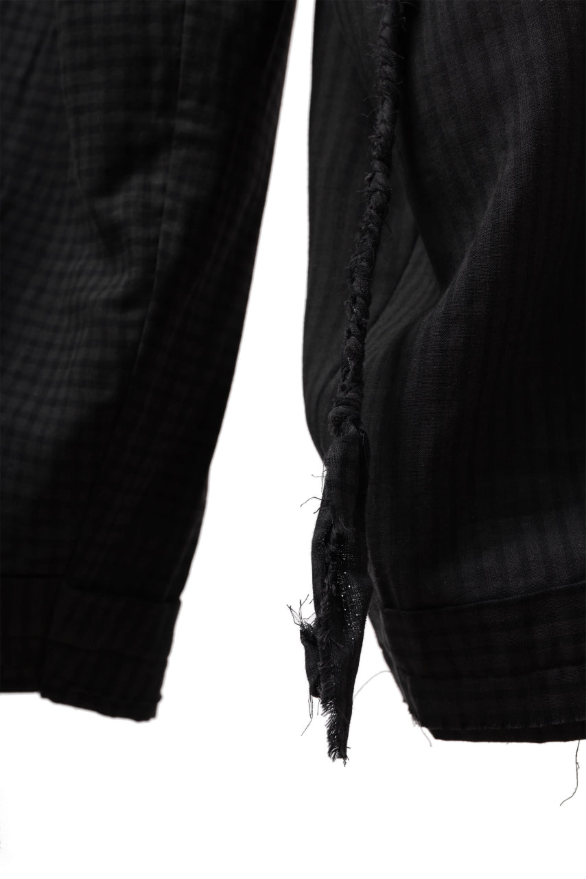 Aleksandr Manamis Wide Pant with Rope Code / CHECK & STRIPE (BLACK)