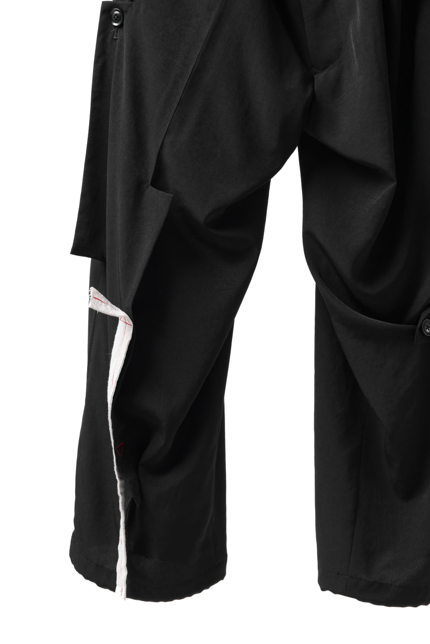 Y's BANG ON! No.125 ANCIENT TRIBE TAPE-STITCH FLUTTER PANTS (BLACK)
