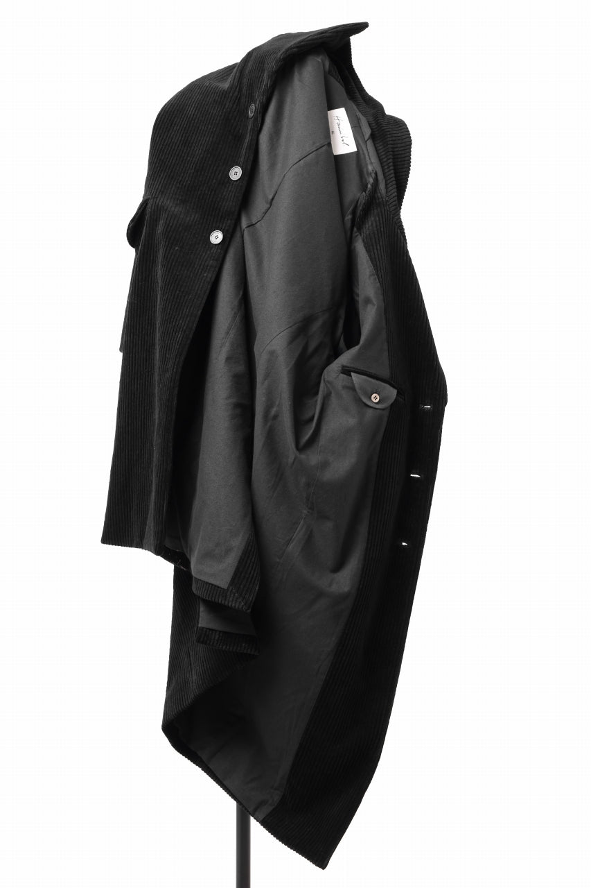 Hannibal. Oversized Fitting Corduroy Coat / ricardo 110. (BLACK CORD)