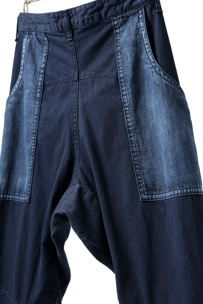 Y's BACK TWO TUCK PANTS / 8oz SPOTTED HORSE CRAFT DENIM (INDIGO)の 