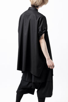 Load image into Gallery viewer, Y&#39;s ROLLED UP SLEEVE SHIRT BLOUSE / THIN TWILL (BLACK)