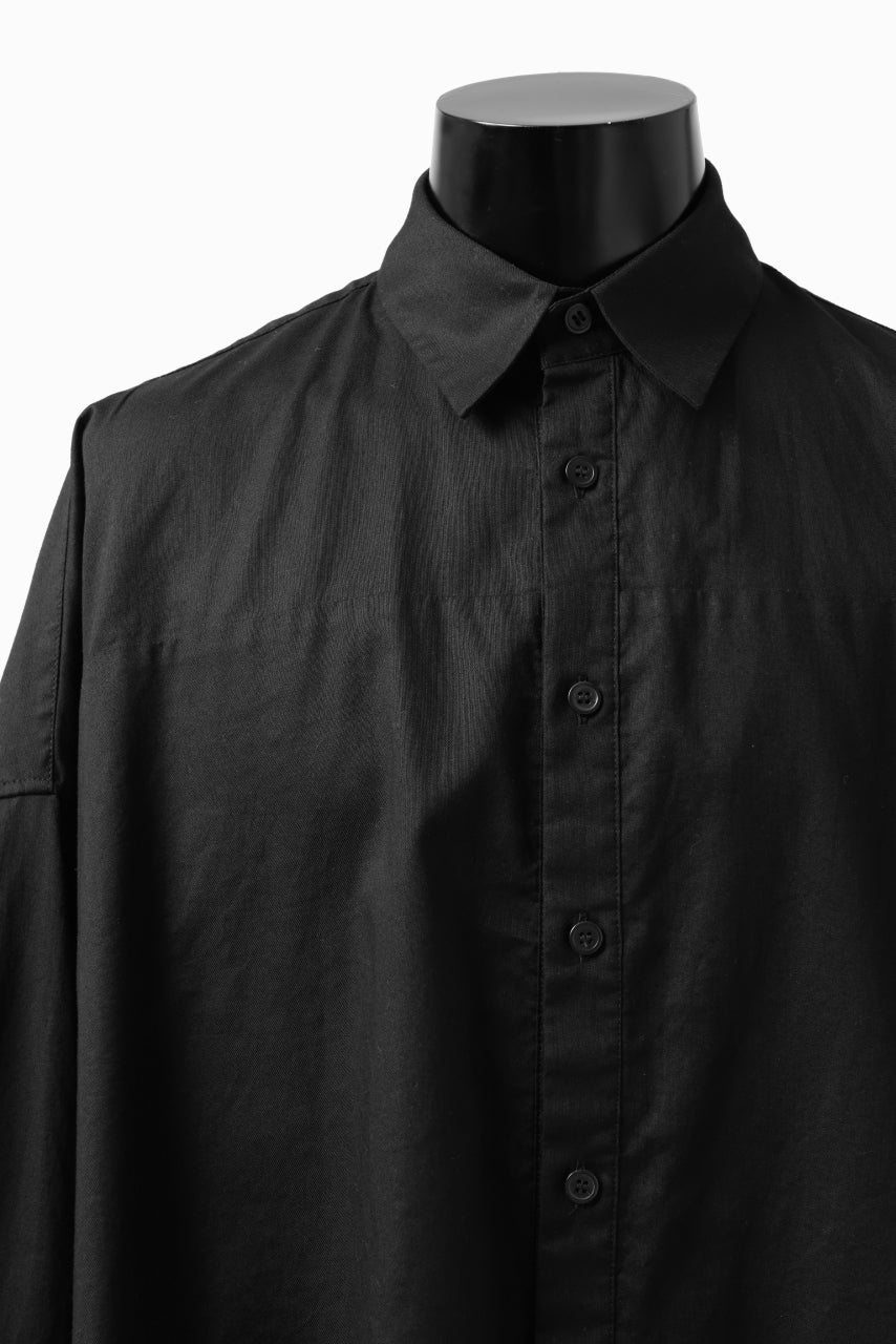 Load image into Gallery viewer, Y&#39;s VOLUME SILHOUETTE SHIRT BLOUSE / THIN TWILL (BLACK)