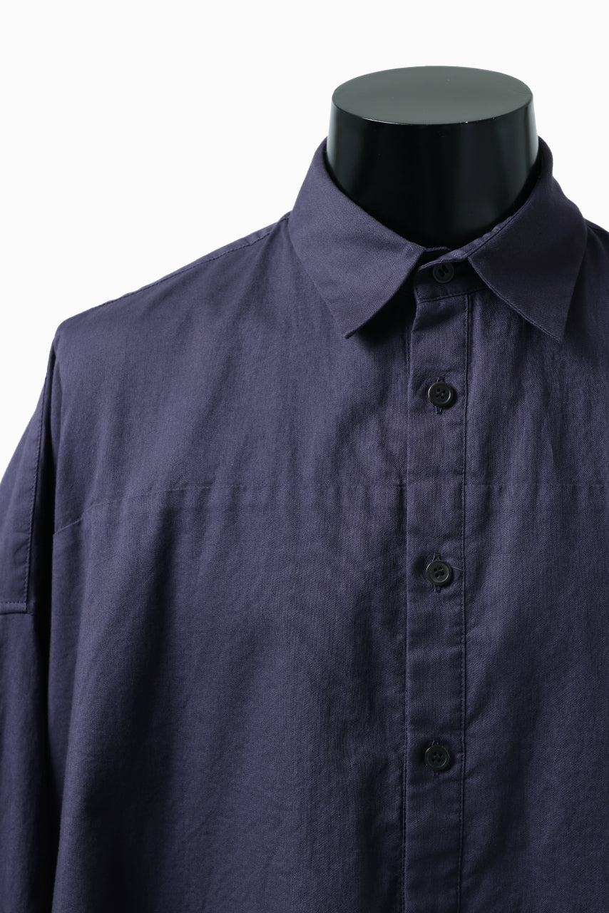 Load image into Gallery viewer, Y&#39;s VOLUME SILHOUETTE SHIRT BLOUSE / THIN TWILL (NAVY)