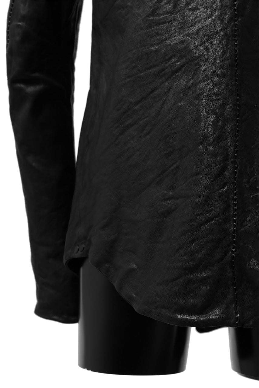 Load image into Gallery viewer, incarnation SHEEP LEATHER BD-SHIRT JACKET #2 / OBJECT DYED (BLACK)