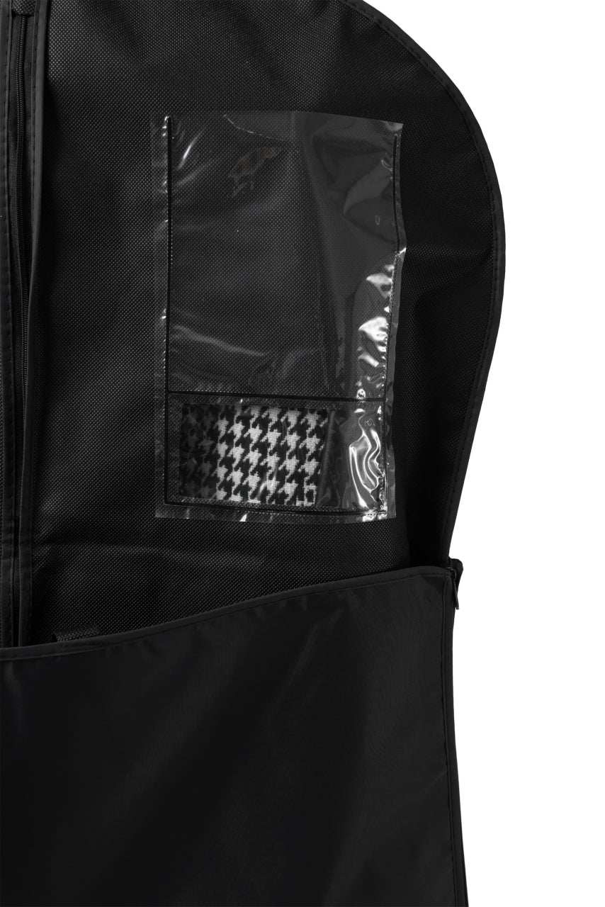 mastermind WORLD HOODED VARSITY JACKET / CASHMERE + LAMB LEATHER + PRIMALOFT (BLACK PLAID)