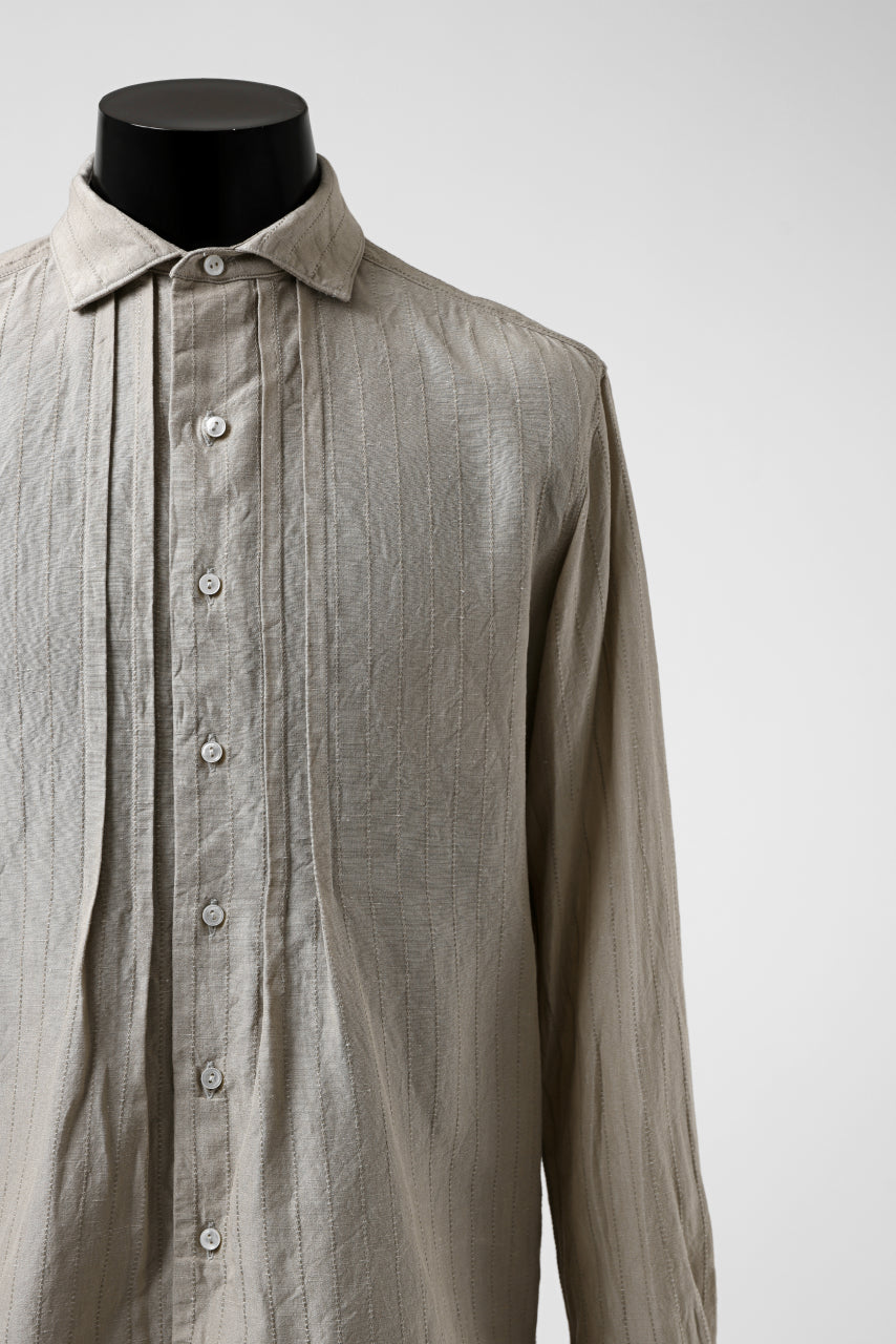 sus-sous shirts dress / C53 L47 dobby stripe washer (SILVER GREY)