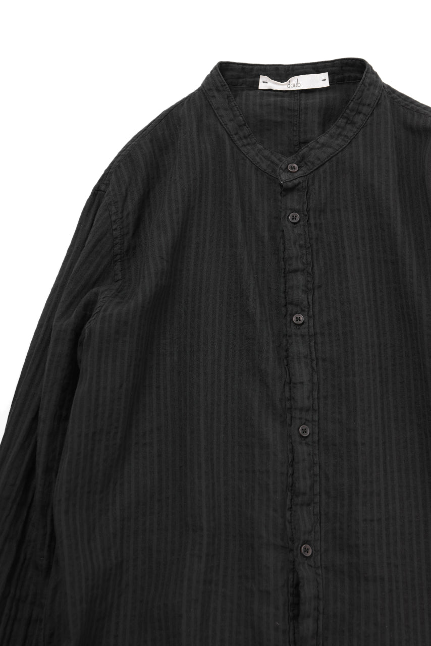 daub DYEING LONG SHIRT / CL-STRIPE (BLACK)