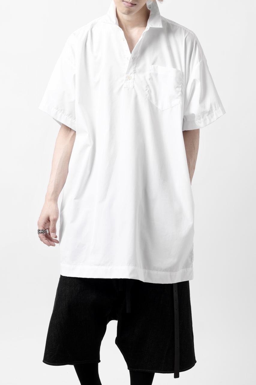 KLASICA SH-010 BOXY MINIMAL HALF SLEEVE SHIRT / THOMAS MASON'S 120/2 POPLIN (WHITE)