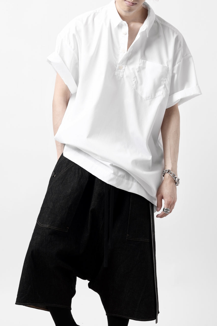 KLASICA SH-010 BOXY MINIMAL HALF SLEEVE SHIRT / THOMAS MASON'S 120/2 POPLIN (WHITE)