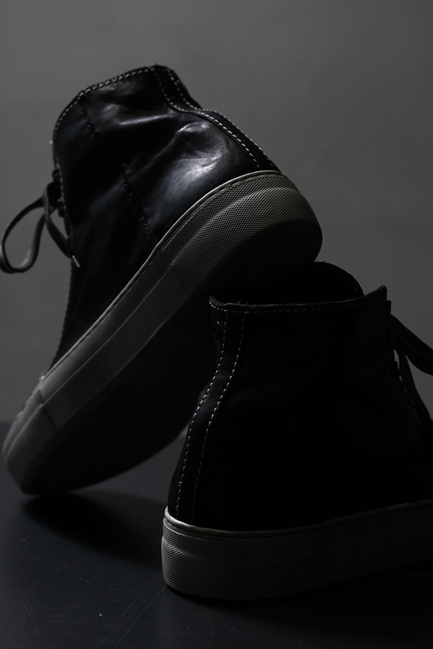 incarnation exclusive HIGH CUT LACE UP SNEAKER / HORSE FULL GRAIN (OVER DYED BLACK)