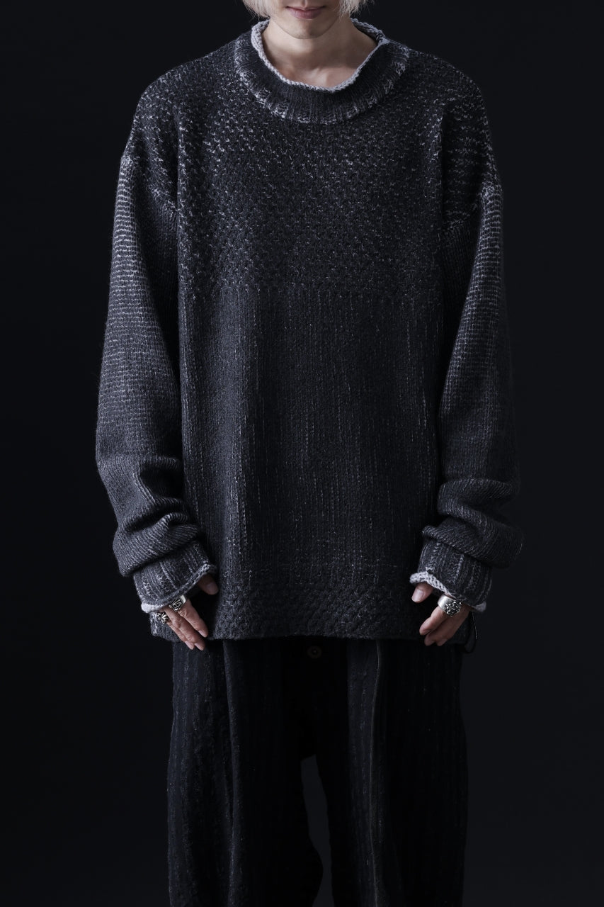 Load image into Gallery viewer, ISAMU KATAYAMA BACKLASH LOOSEY KNIT PULLOVER / PIGMENT PRINTED (GREY)