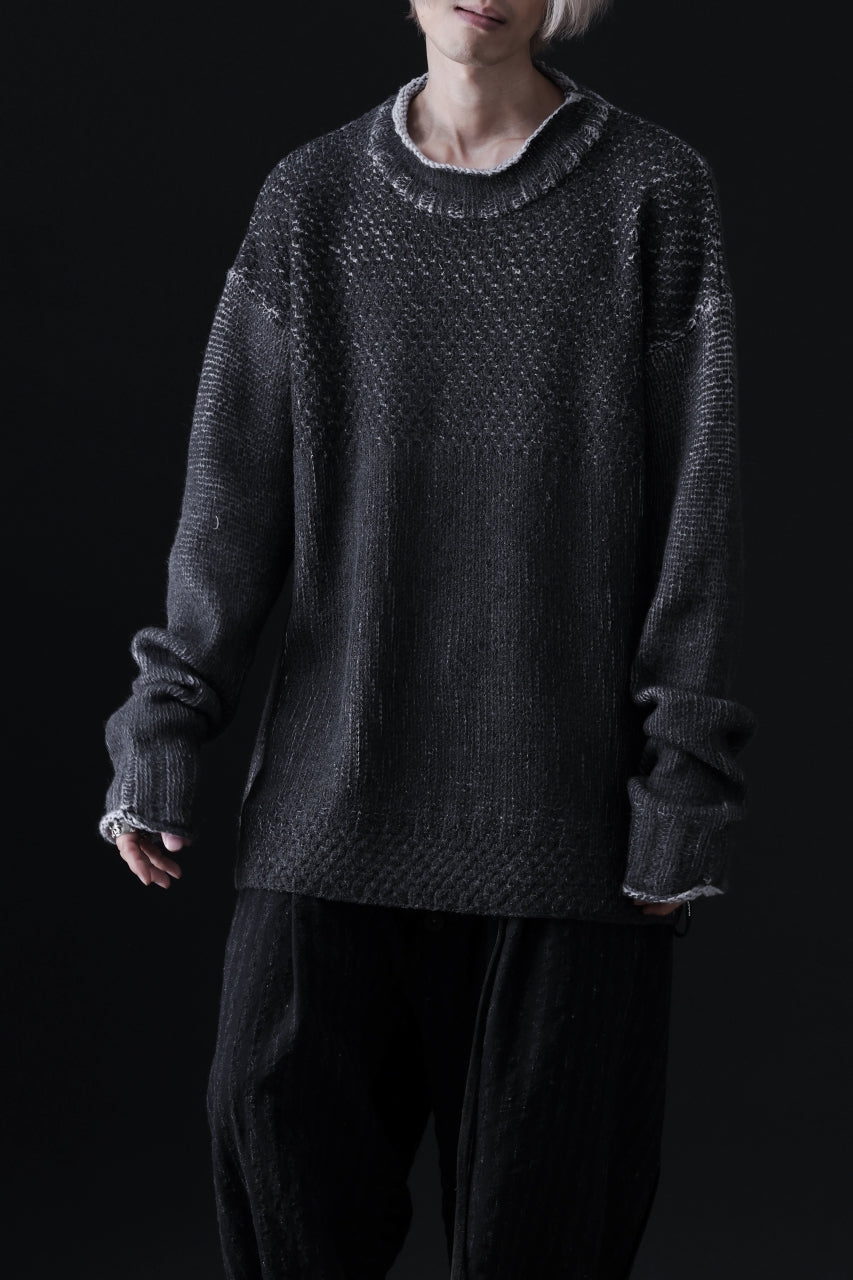 Load image into Gallery viewer, ISAMU KATAYAMA BACKLASH LOOSEY KNIT PULLOVER / PIGMENT PRINTED (GREY)