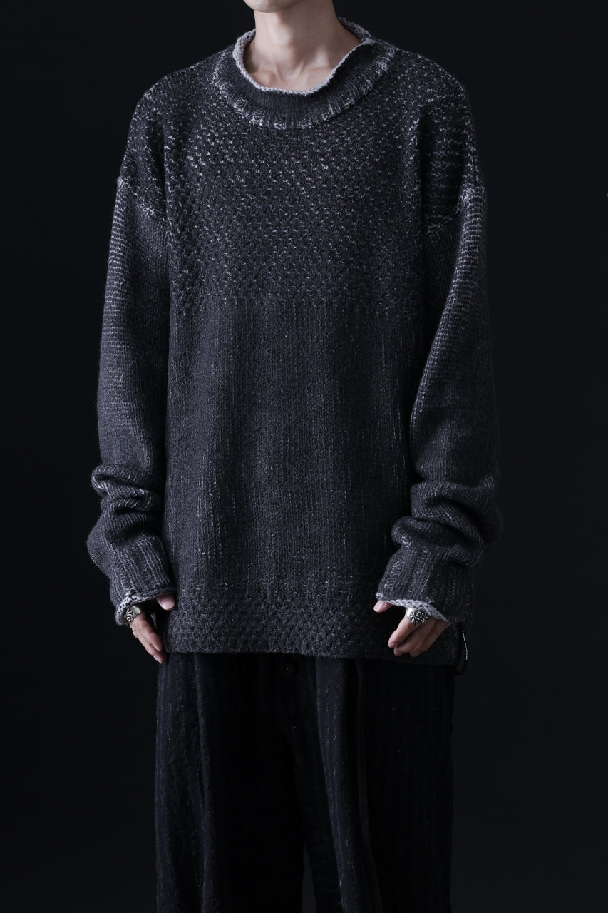 Load image into Gallery viewer, ISAMU KATAYAMA BACKLASH LOOSEY KNIT PULLOVER / PIGMENT PRINTED (GREY)