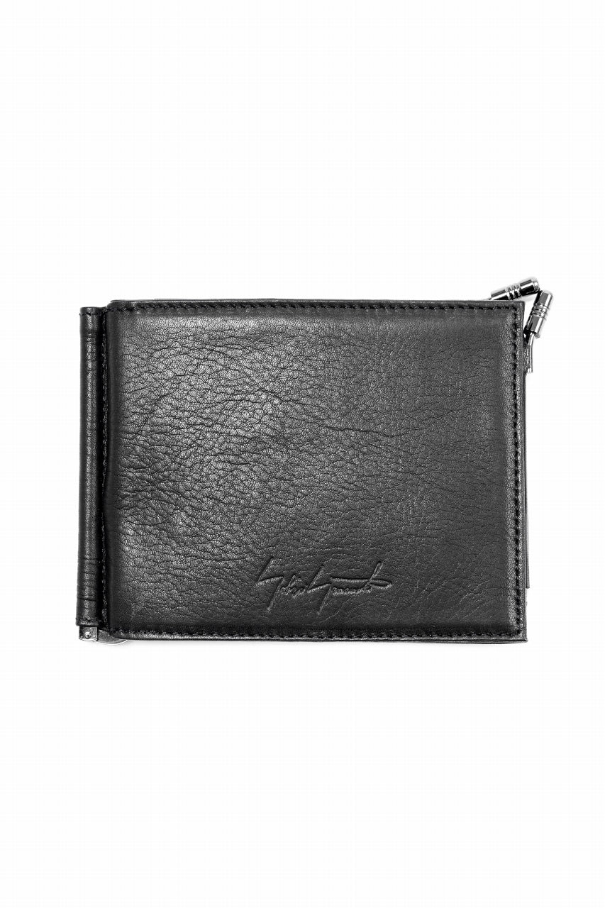 画像をギャラリービューアに読み込む, discord Yohji Yamamoto Money Clip Wallet / Shrink Cow Skin Leather (BLACK)