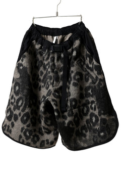 Y-3 Yohji Yamamoto LEOPARD WIDEGAME SHORTS / MIX WOOL MOHAIR