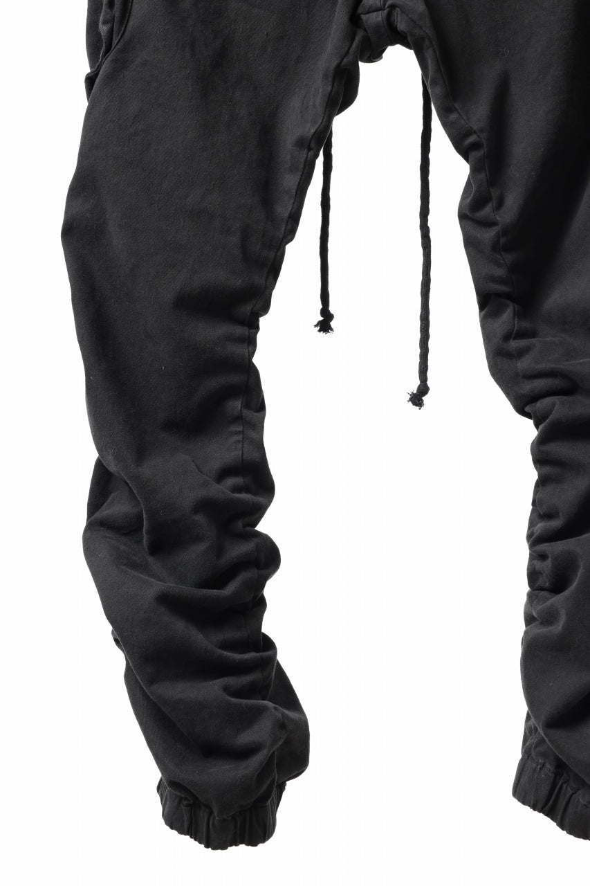 daub DYEING EASY CARGO GATHER PANTS / STRETCH TWILL COTTON (BLACK)