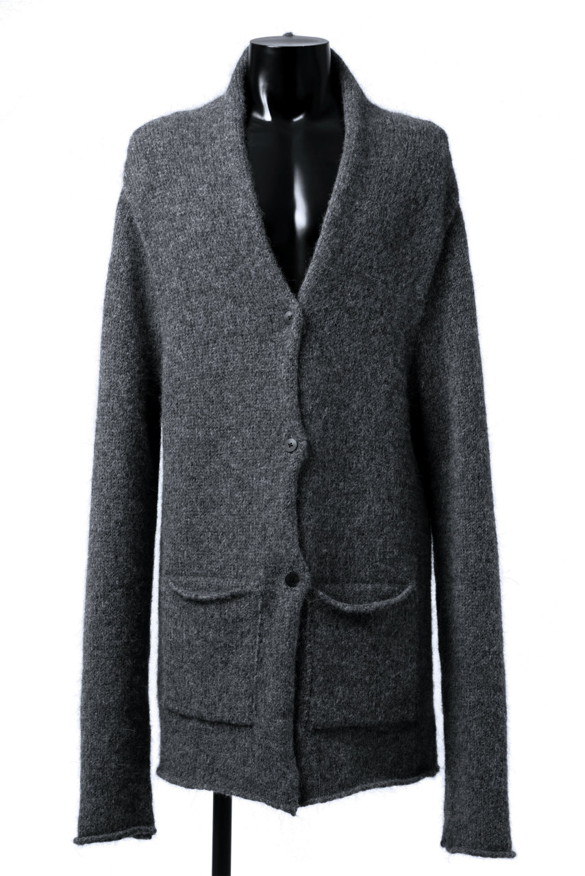 daub REVERSIBLE CARDIGAN COAT / ALPACA WOOL (DARK GREY)