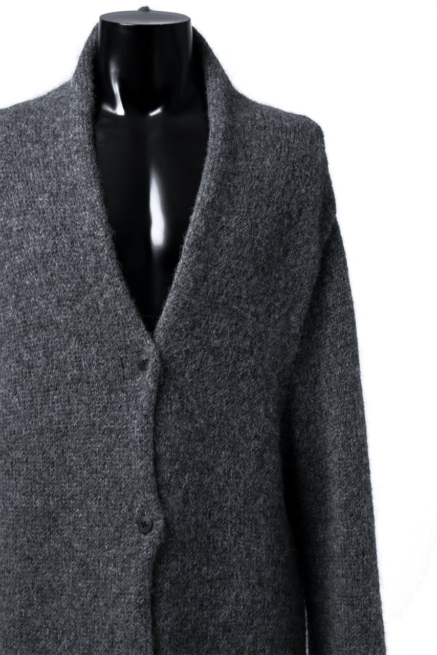 daub REVERSIBLE CARDIGAN COAT / ALPACA WOOL (DARK GREY)