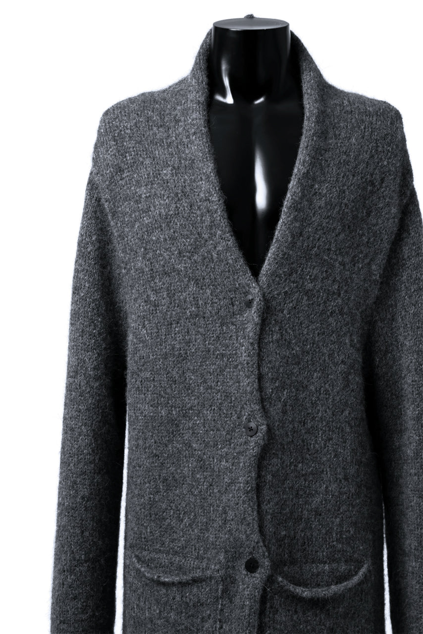 daub REVERSIBLE CARDIGAN COAT / ALPACA WOOL (DARK GREY)