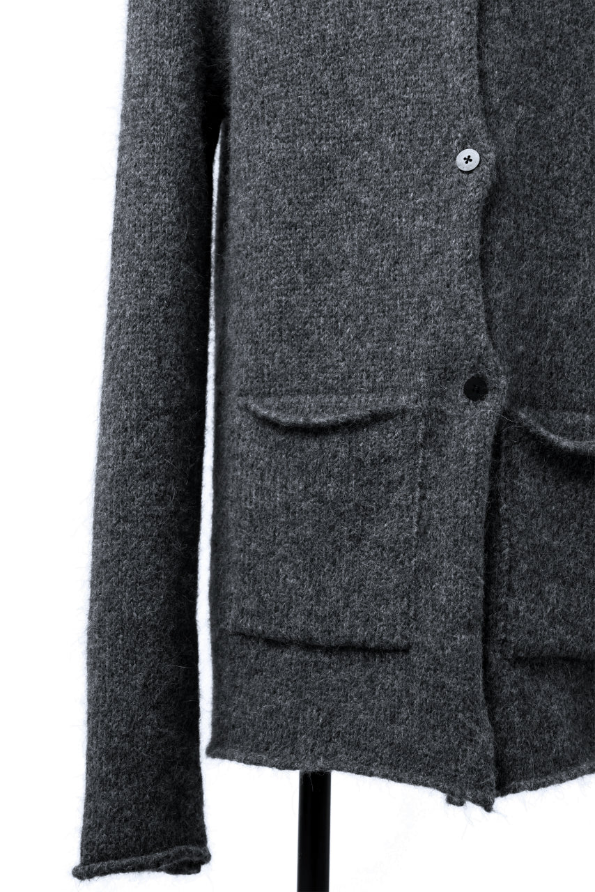 daub REVERSIBLE CARDIGAN COAT / ALPACA WOOL (DARK GREY)