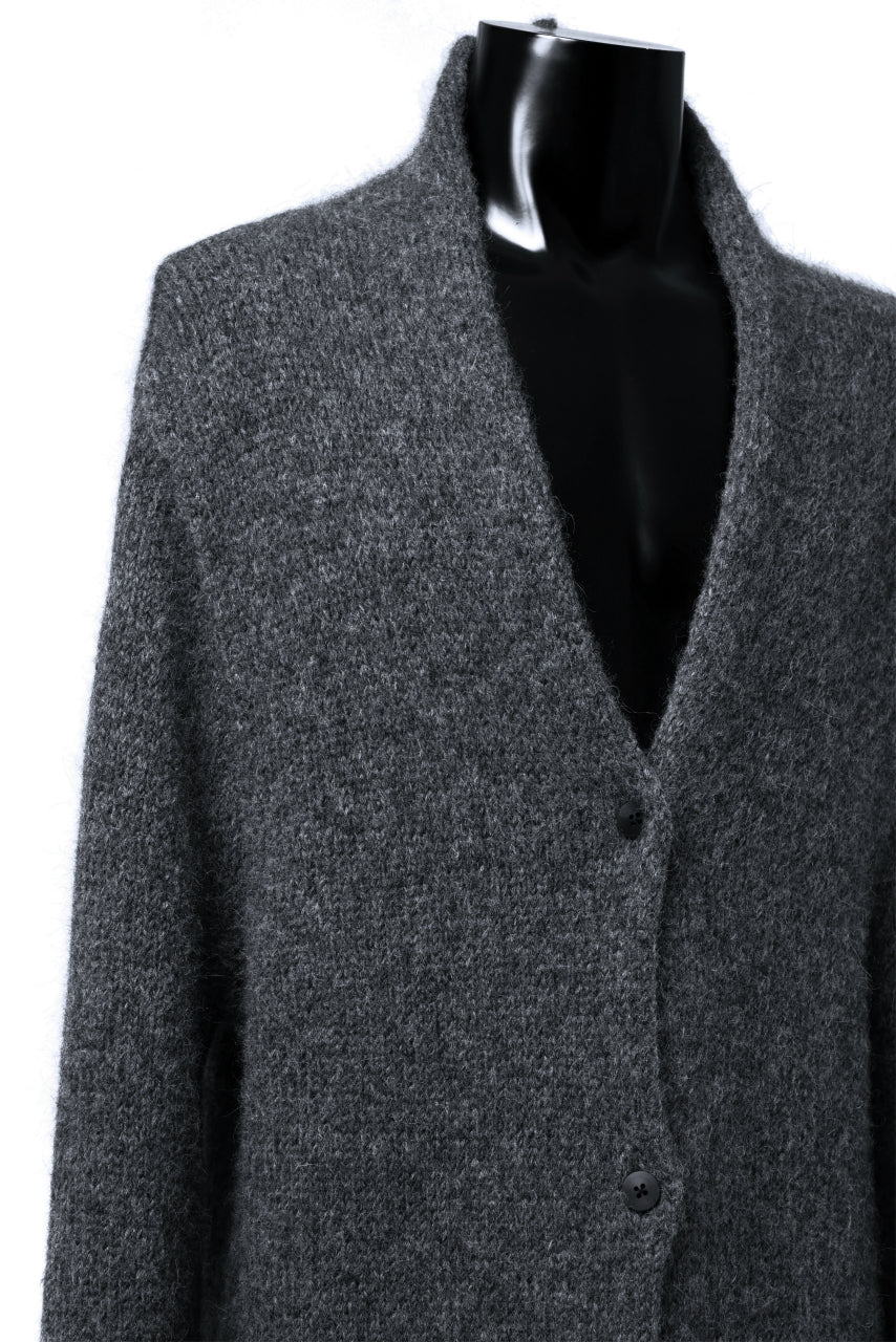 daub REVERSIBLE CARDIGAN COAT / ALPACA WOOL (DARK GREY)