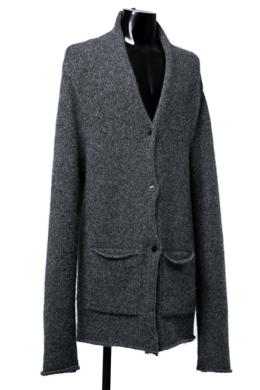 daub REVERSIBLE CARDIGAN COAT / ALPACA WOOL (DARK GREY)