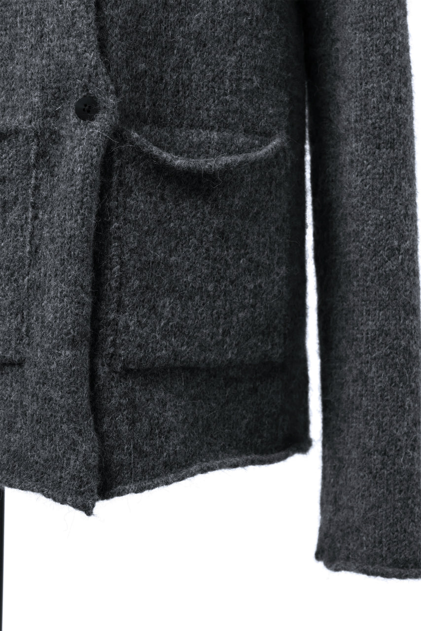 daub REVERSIBLE CARDIGAN COAT / ALPACA WOOL (DARK GREY)