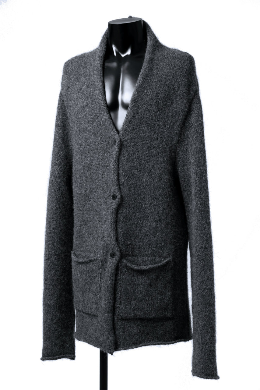 daub REVERSIBLE CARDIGAN COAT / ALPACA WOOL (DARK GREY)