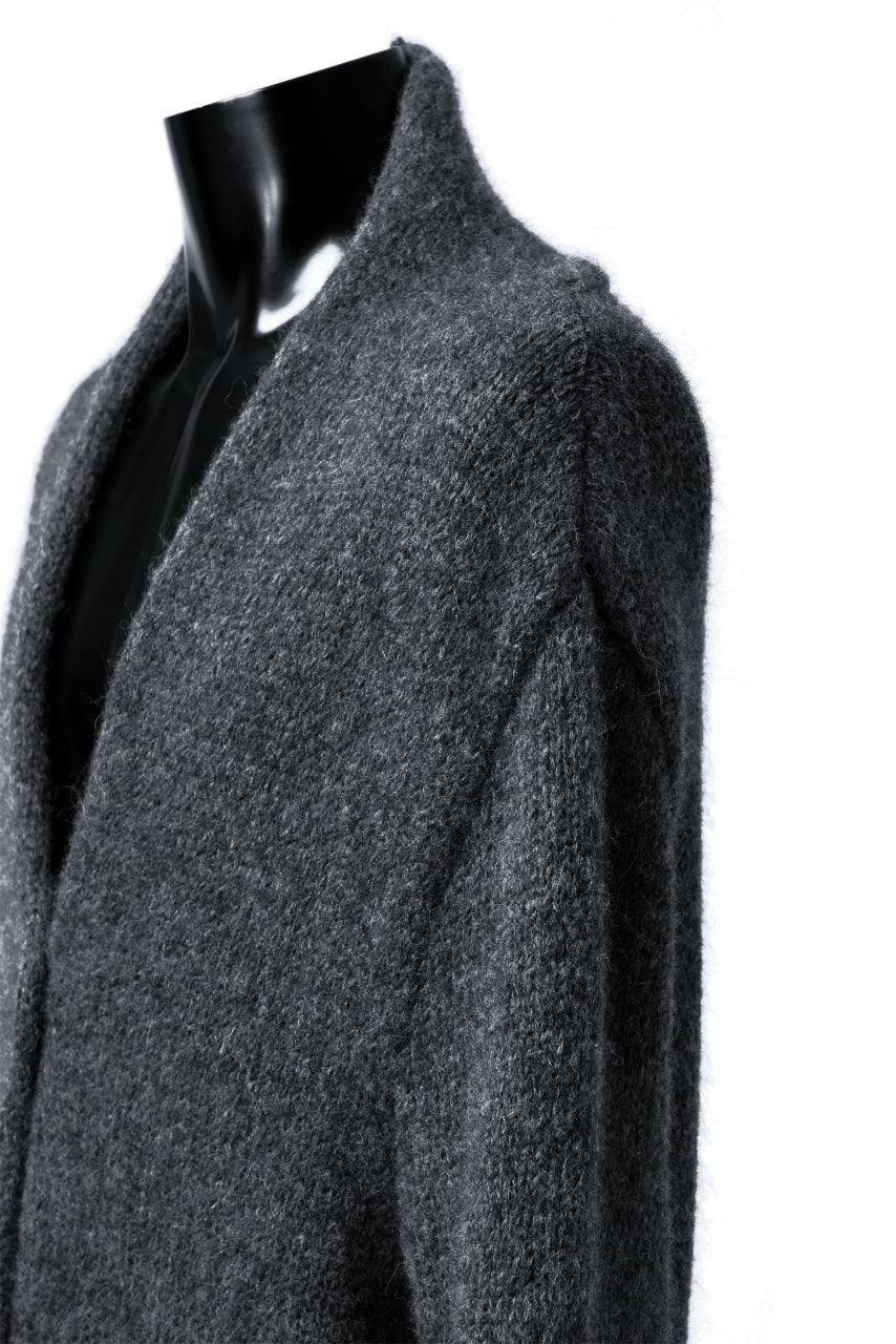 daub REVERSIBLE CARDIGAN COAT / ALPACA WOOL (DARK GREY)