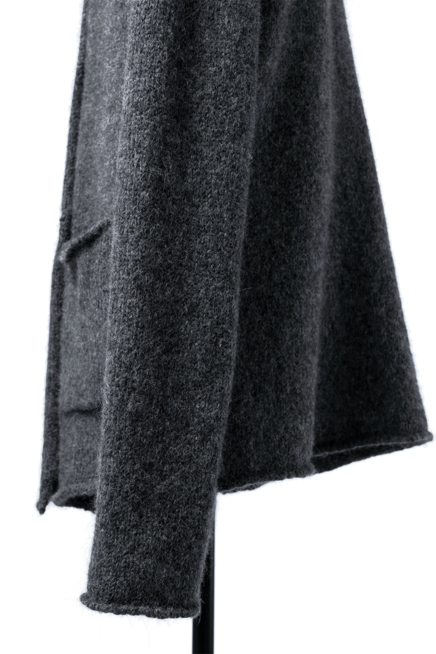 daub REVERSIBLE CARDIGAN COAT / ALPACA WOOL (DARK GREY)