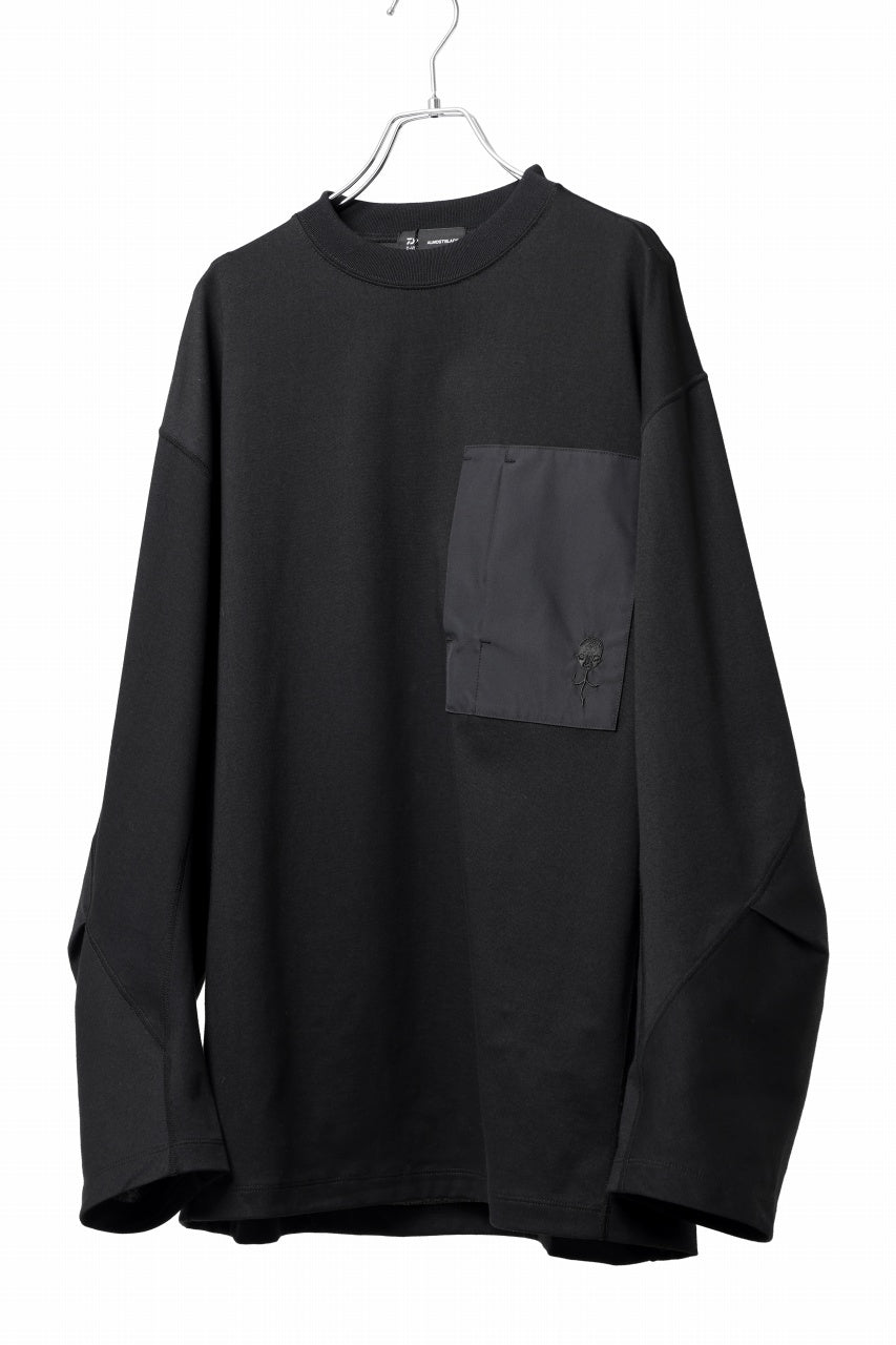 画像をギャラリービューアに読み込む, D-VEC x ALMOSTBLACK COTTON PLAITING LS T-SHIRT (BLACK)