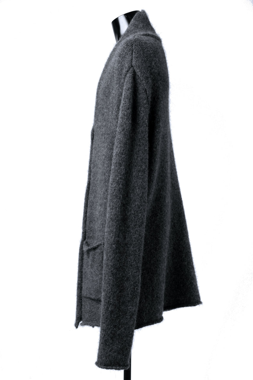 daub REVERSIBLE CARDIGAN COAT / ALPACA WOOL (DARK GREY)