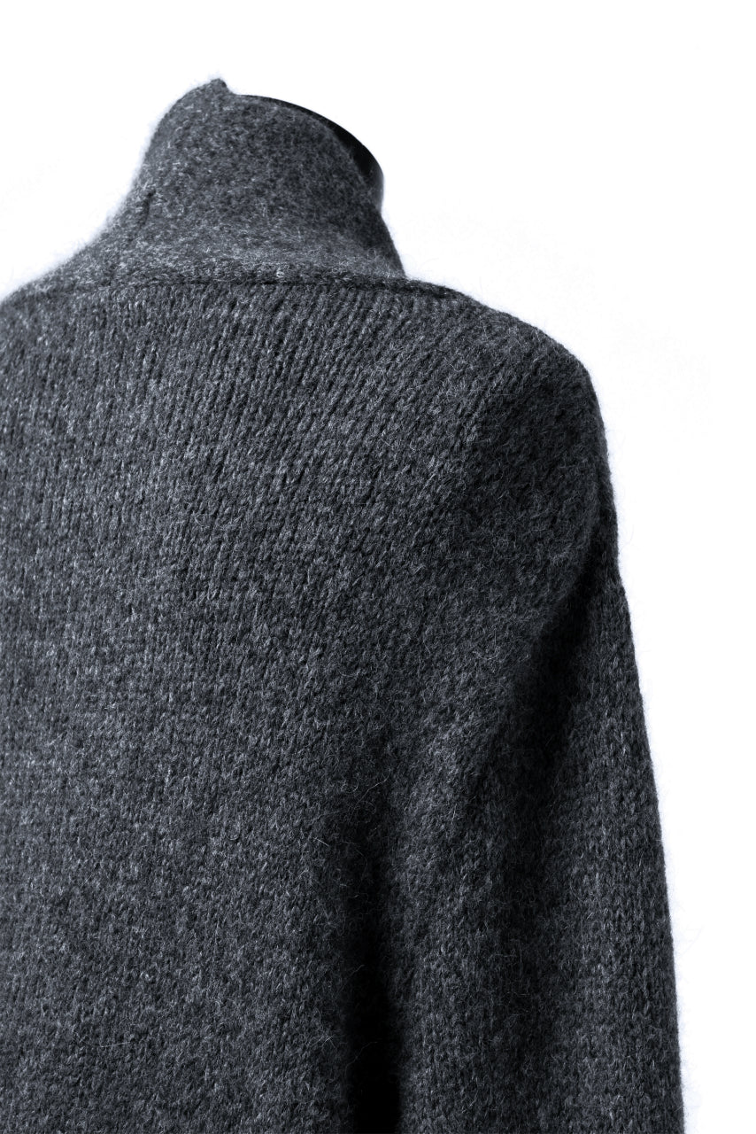 daub REVERSIBLE CARDIGAN COAT / ALPACA WOOL (DARK GREY)