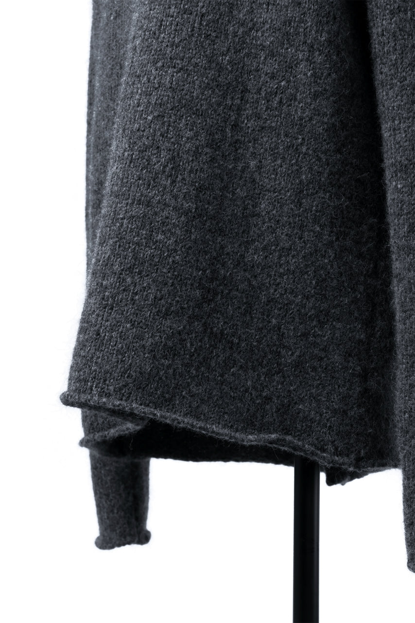 daub REVERSIBLE CARDIGAN COAT / ALPACA WOOL (DARK GREY)