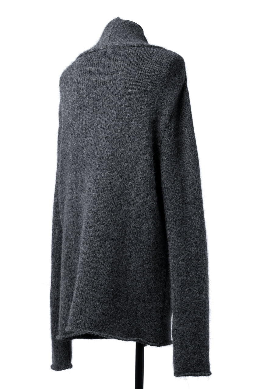 daub REVERSIBLE CARDIGAN COAT / ALPACA WOOL (DARK GREY)