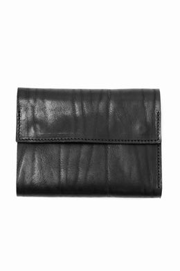 ISAMU KATAYAMA BACKLASH TRI-FOLD SHORT WALLET / ITALY DOUBLE SHOULDER (BLACK)