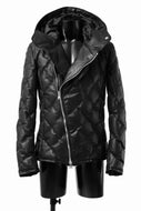 ISAMU KATAYAMA BACKLASH HOODED DOWN BLOUSON / LUXURY STEER + POLISH WHITE GOOSE (BLACK)