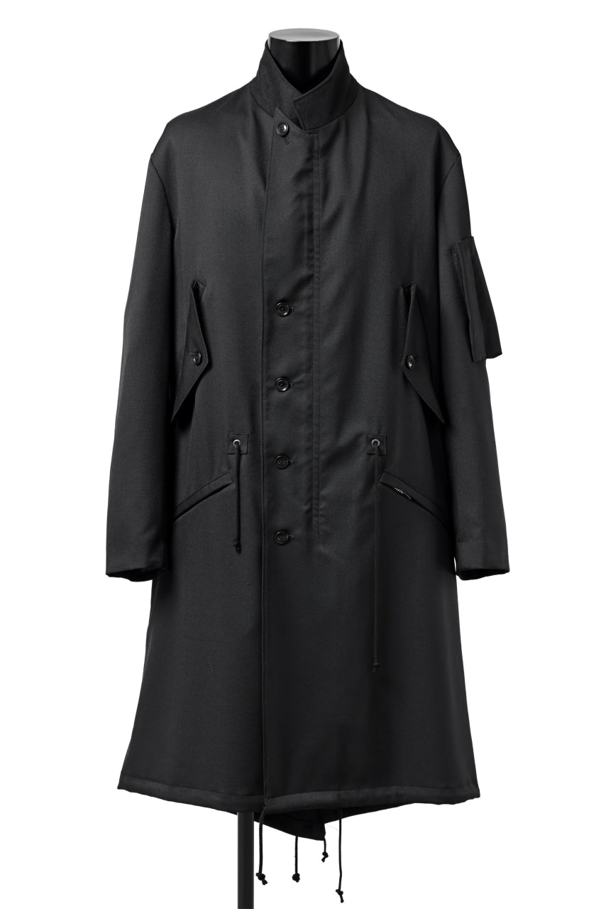 Load image into Gallery viewer, Y&#39;s BANG ON! No.188 GABARDINE PEAKED LAPEL MILITARY COAT (BLACK)