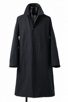 画像をギャラリービューアに読み込む, CAPERTICA REVERSIBLE MAC COAT / WASHABLE WOOL GABA &amp; VENTILE COTTON WEATHER (BLACK NAVY)