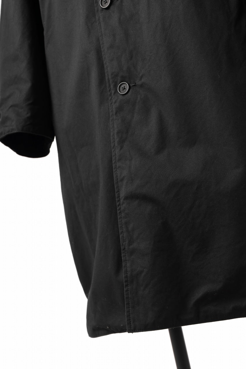 画像をギャラリービューアに読み込む, CAPERTICA REVERSIBLE MAC COAT / WASHABLE WOOL GABA &amp; VENTILE COTTON WEATHER (BLACK NAVY)