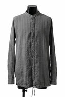 daub STRIPE LONG SHIRT / COLD DYED SOFT TWILL (GREY)