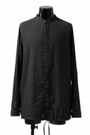daub STRIPE LONG SHIRT / DYED SOFT TWILL (BLACK)