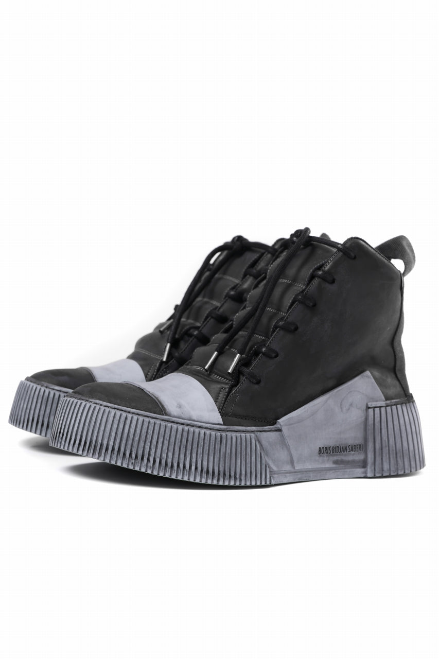 BORIS BIDJAN SABERI COW LEATHER MID CUT SNEAKER / OBJECT DYED & HAND TREATED 