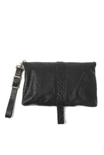 画像をギャラリービューアに読み込む, ierib Folded Clutch Bag with Hand Strap / FVT Oiled Horse (BLACK)