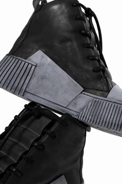 Load image into Gallery viewer, BORIS BIDJAN SABERI COW LEATHER MID CUT SNEAKER / OBJECT DYED &amp; HAND TREATED &quot;BAMBA1.1&quot; (BLACK)