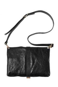 Load image into Gallery viewer, ierib exclusive Folded Clutch Bag with Shoulder Strap / FVT Oiled Horse (BLACK)